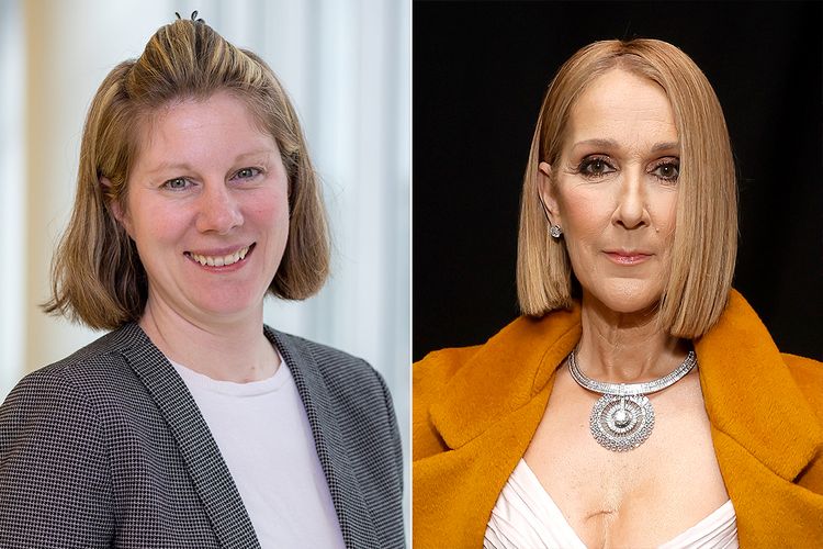 Head shots of Dr. Amanda Piquet (left) and Celine Dion (right)