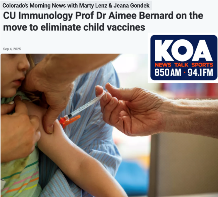 CU Immunology Professor Dr. Aimee Bernard on the move to eliminate child vaccines
