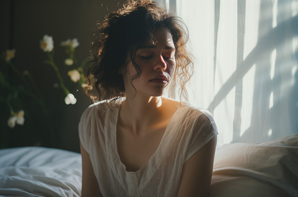 woman with COVID