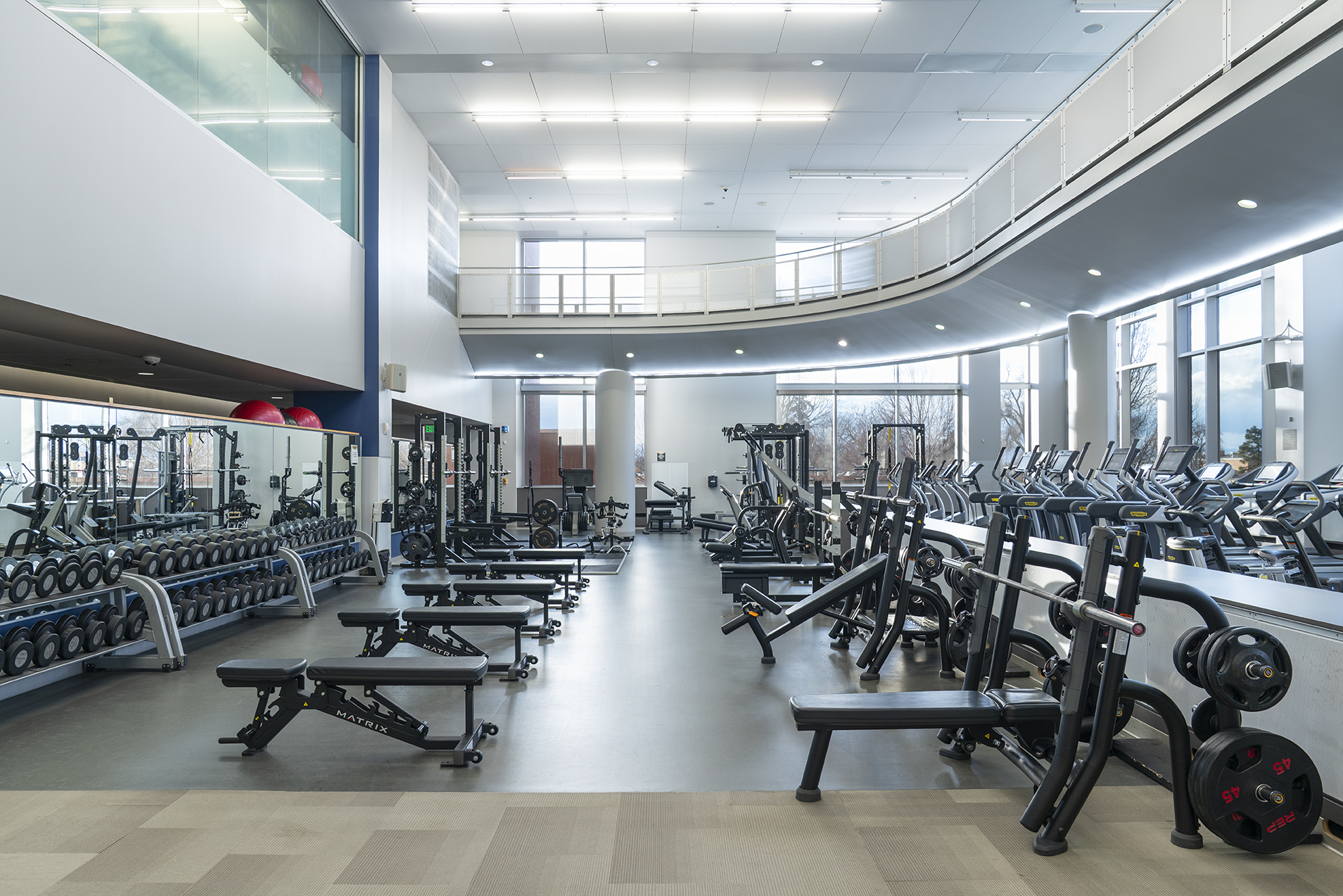 Fitness Center with cardio machines and equipment