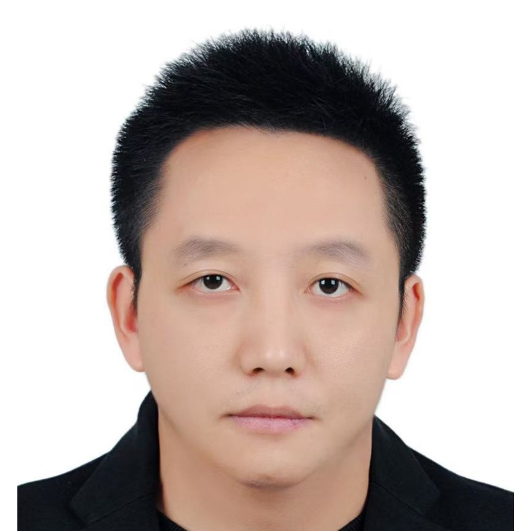 portrait of guofeng mei, PhD, against white background