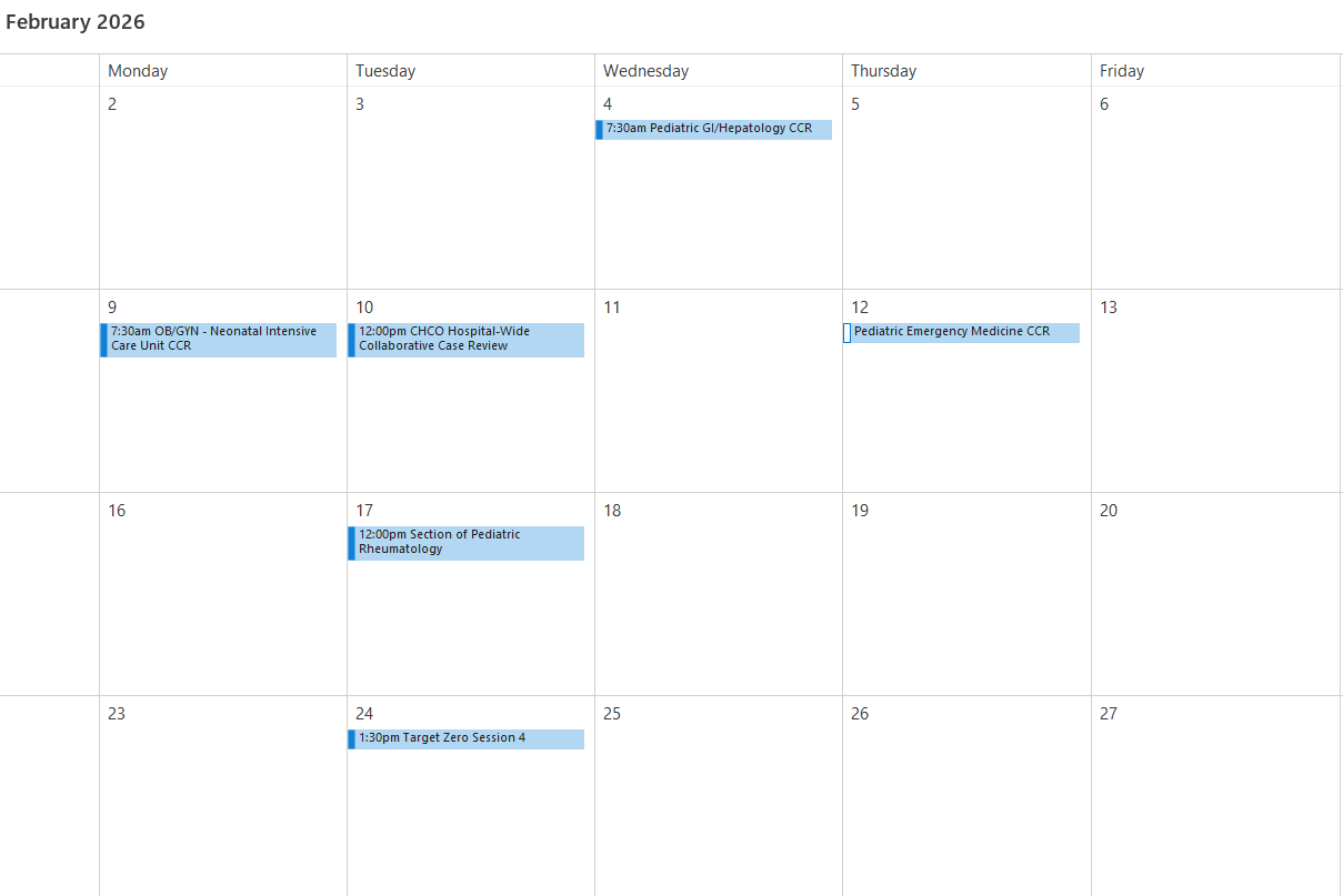 CHCO CCRs and Target Zero Sessions