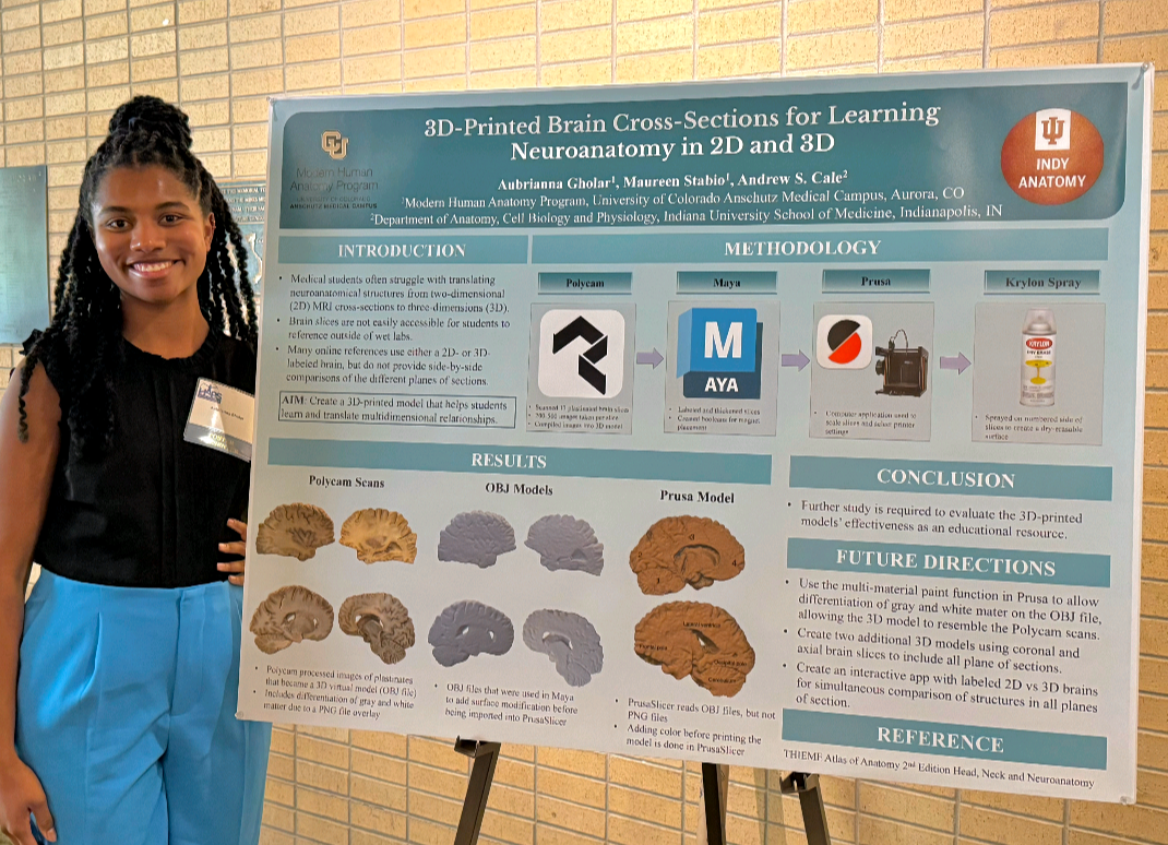 Aubrianna Gholar Stands Beside Her Research Poster