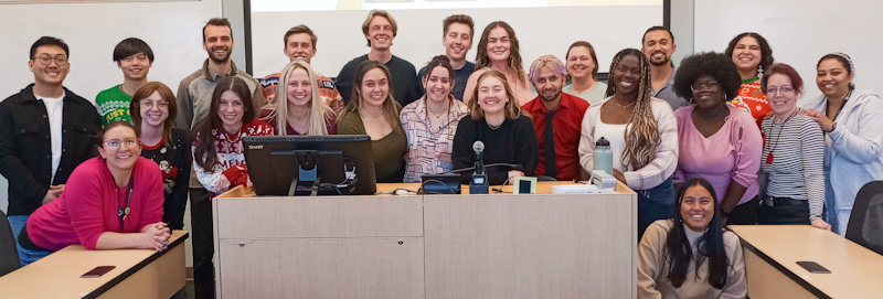First year students together after presenting their projects