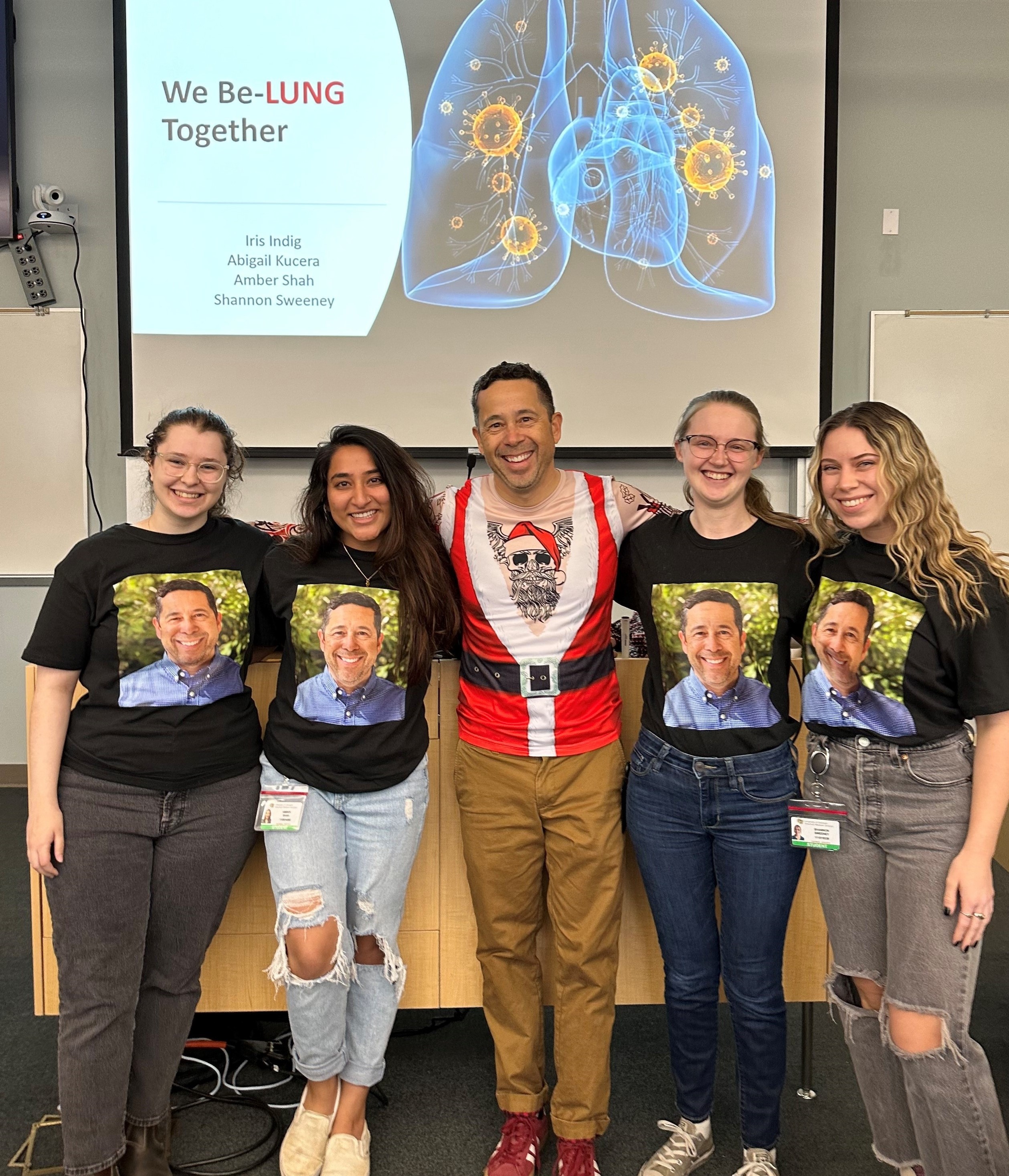 Students Wearting T-Shirt with Faculty's Picture
