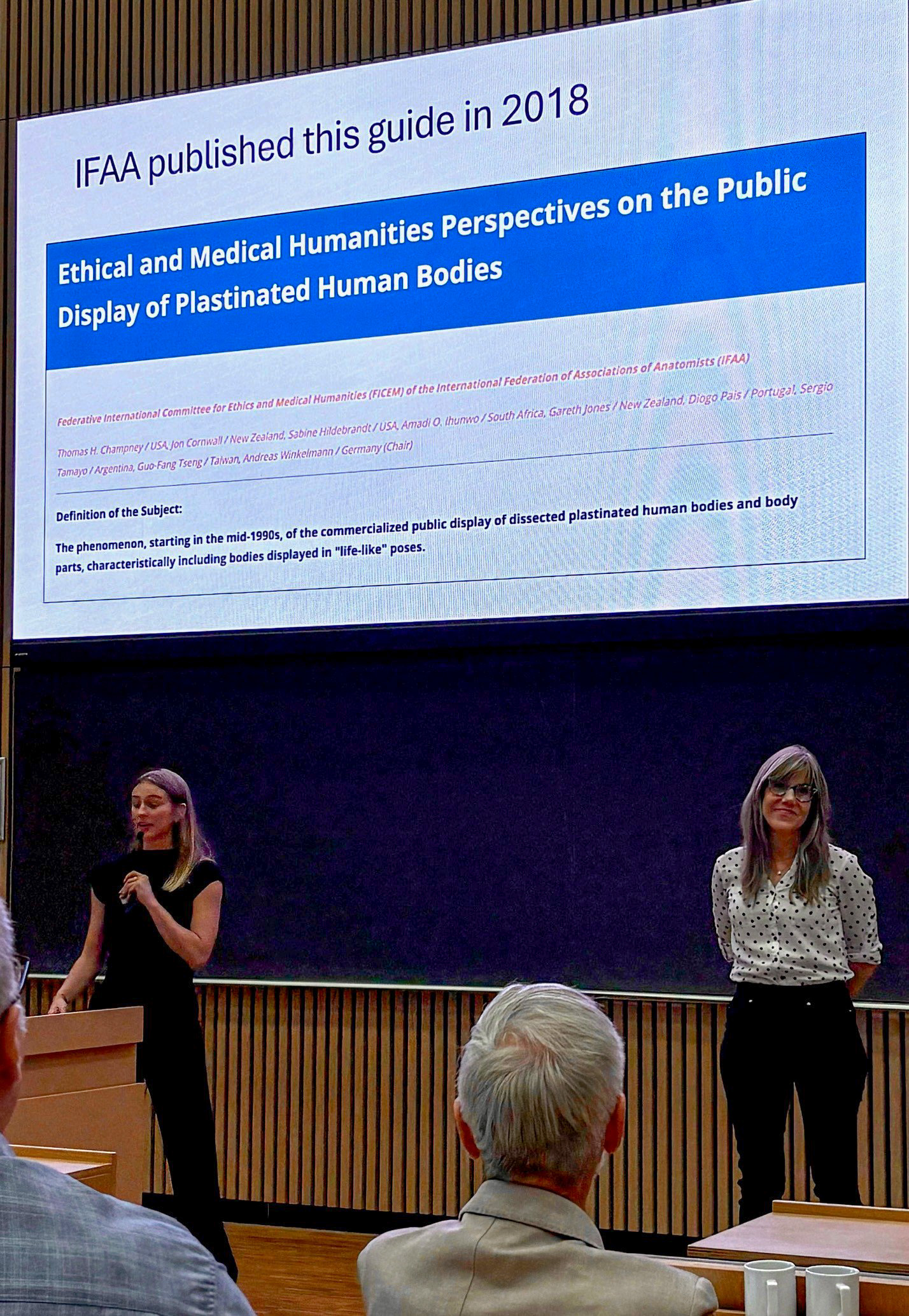Savannah DeBaets and Maureen Stabio speaking at conference