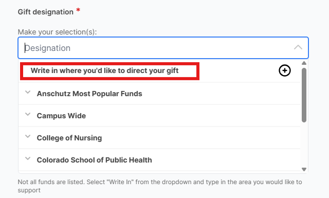 Image showing write in designation
