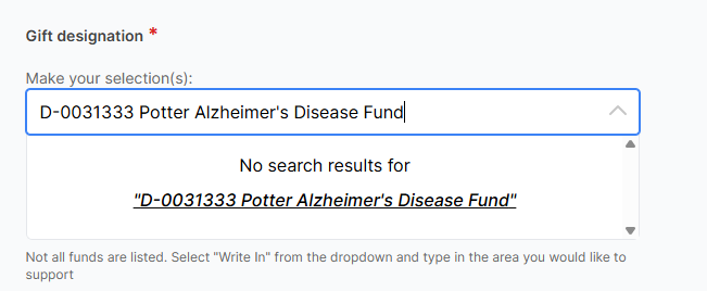 Image showing potter fund write in