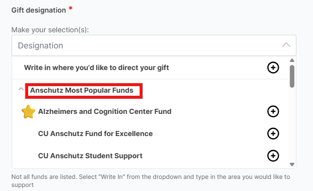 Image showing CUACC fund designation