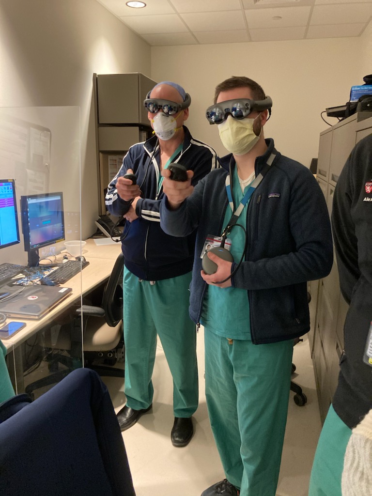 Dr. Korsmo using VR