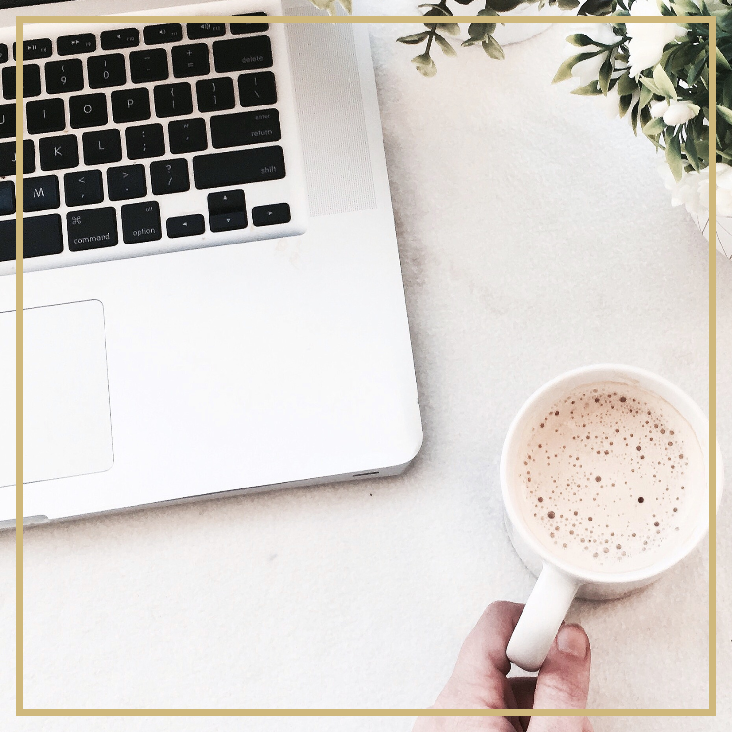 Computer and a cup of coffee