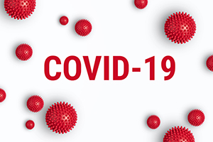 graphic showing covid molecules