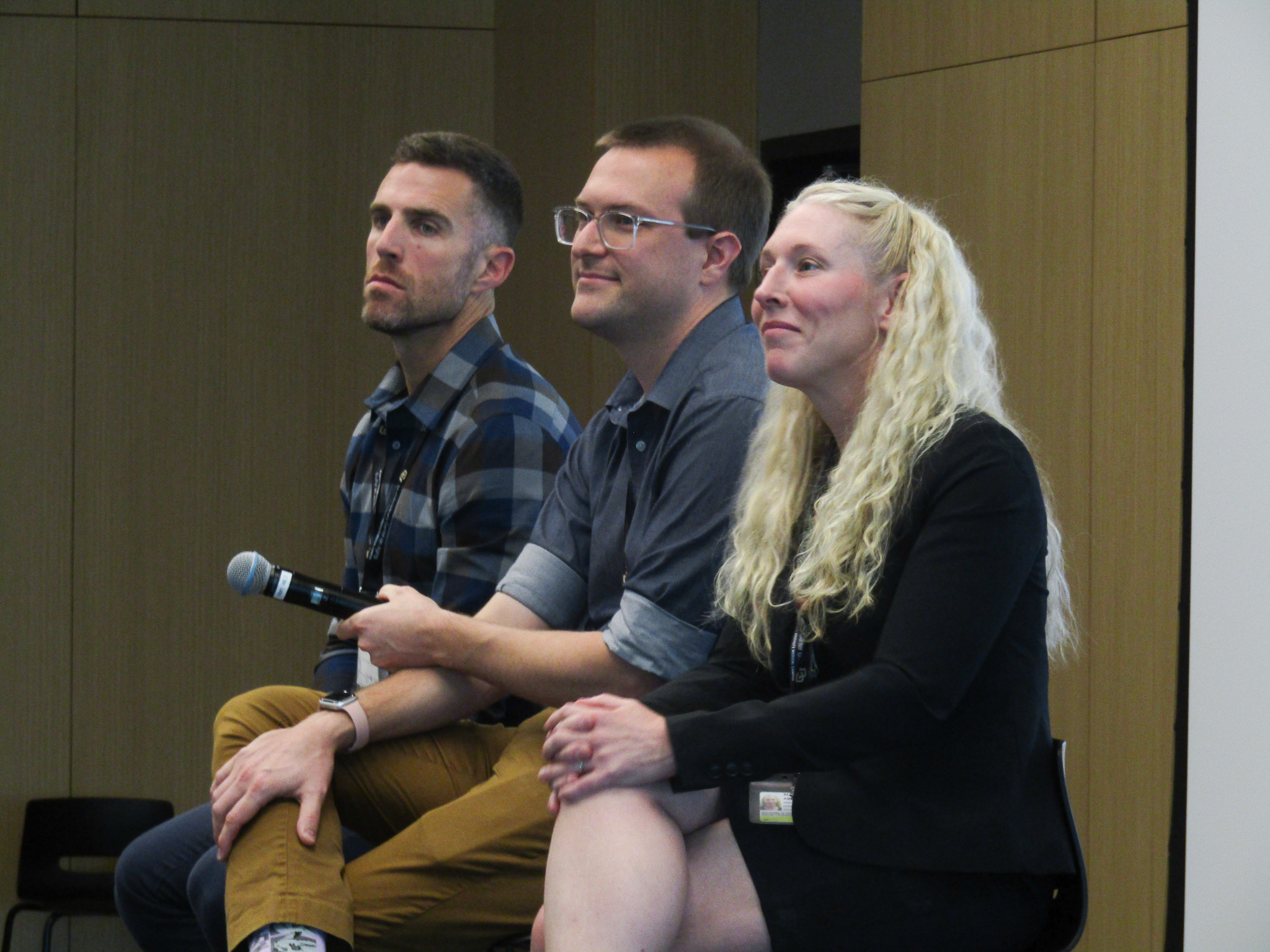 Presenters take questions from the audience.