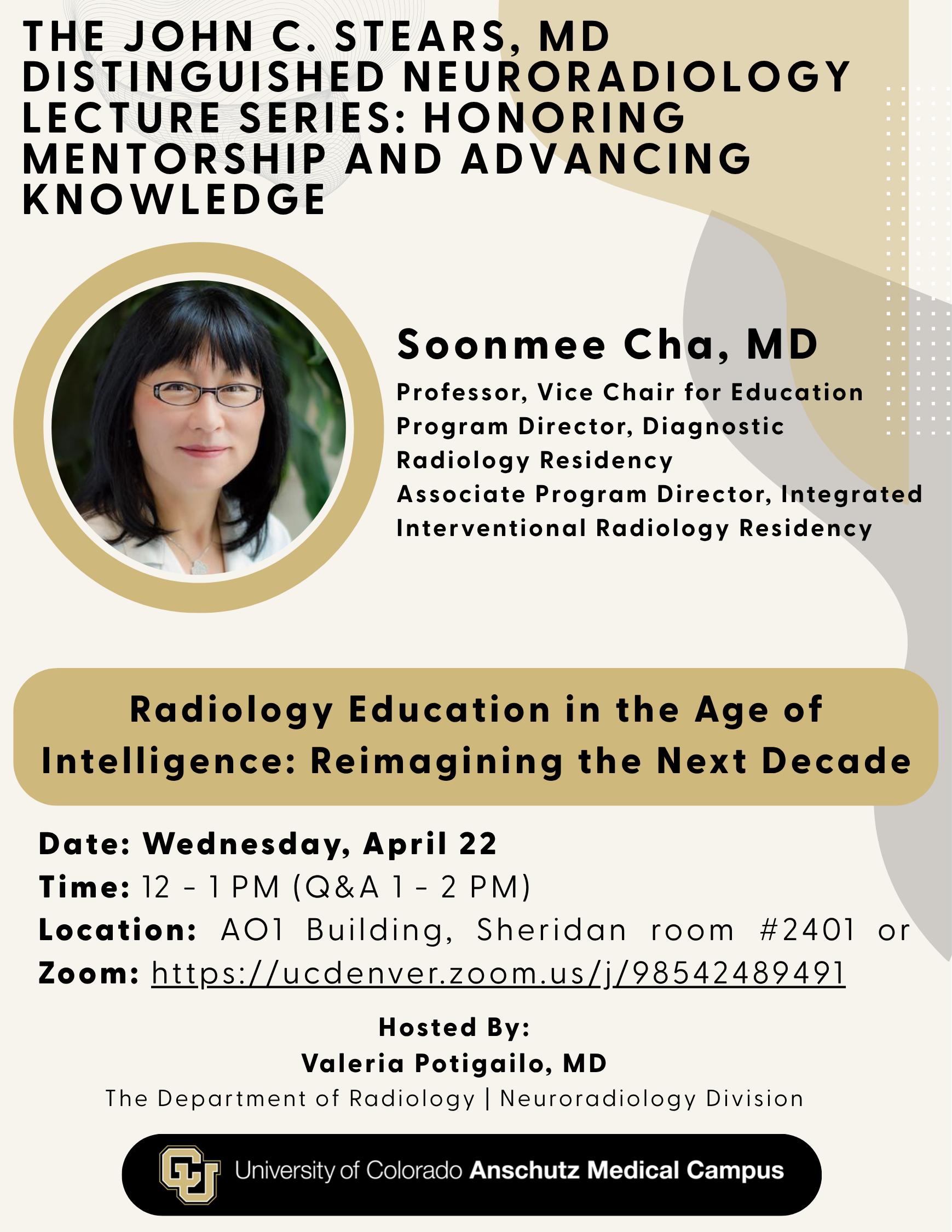 Soonmee Cha Visiting Professor Flyer