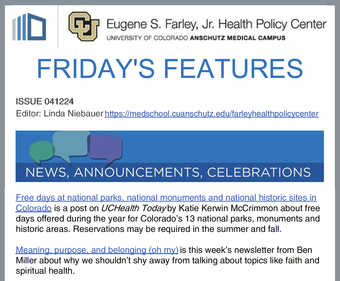 Friday's Features April 12, 2024