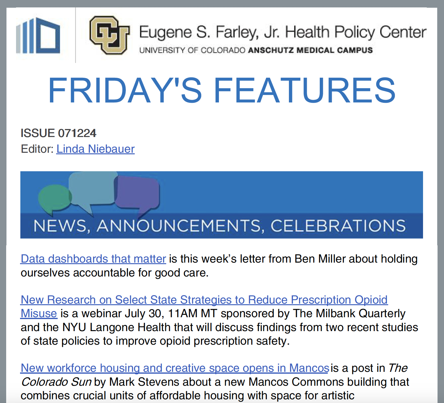 Friday's Features July 12, 2024