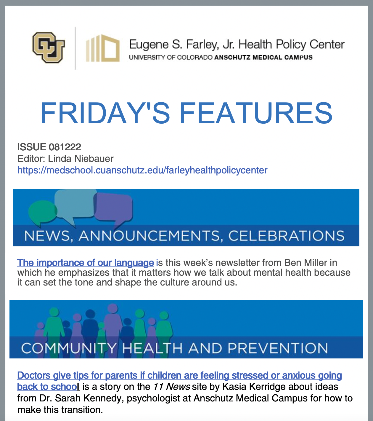 Friday's Features August 12, 2022