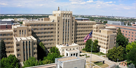 Fitzsimonsbuildingfromaboveandsouth