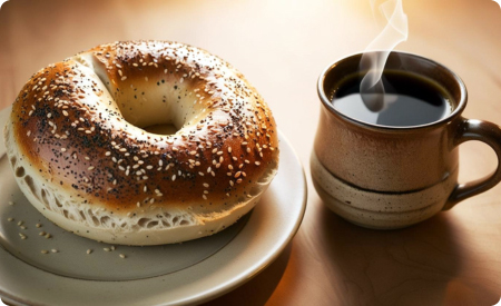 bagel and coffee