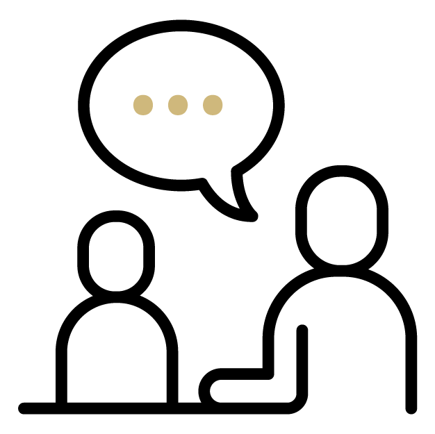 Two professionals talking icon