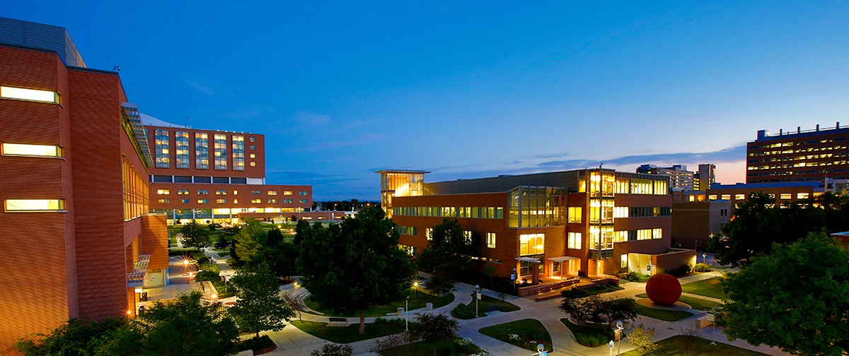 EducationquadatnightShotfromthenortheastontopofabuilding