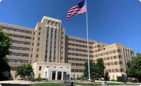 AmericanFlagoutsideFitzsimmonsBuilding