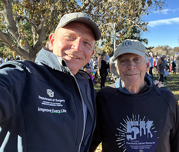 Marco Del Chiaro, MD, PhD and Jim Page at the City Park 5K and 1 Mile Run/Walk of Hope for Pancreatic Research on Nov. 4, 2023