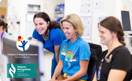 Nurses at a computer