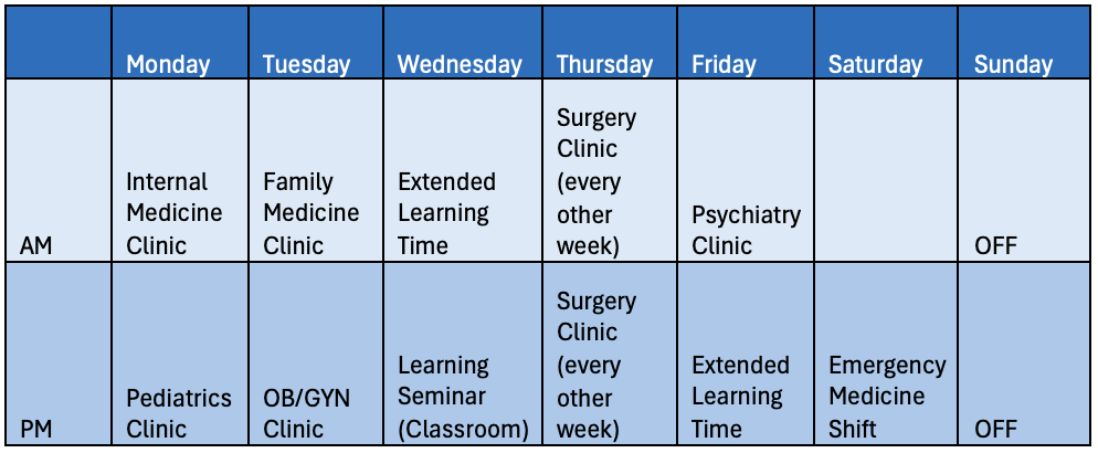 Sample Weekly Schedule