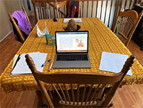 researcher's table at home 