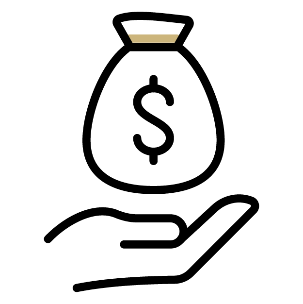 Black and gold money icon