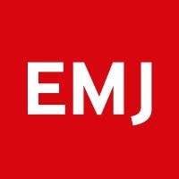 EMJinwhiteonredbackground