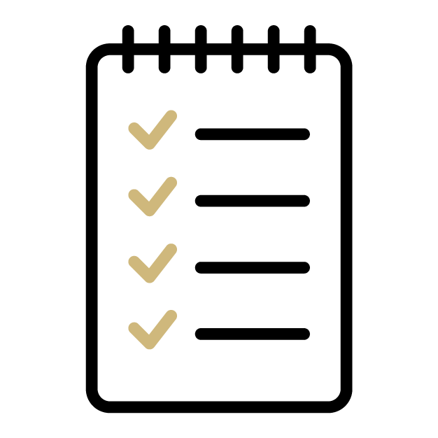 Icon of a checklist on clipboard