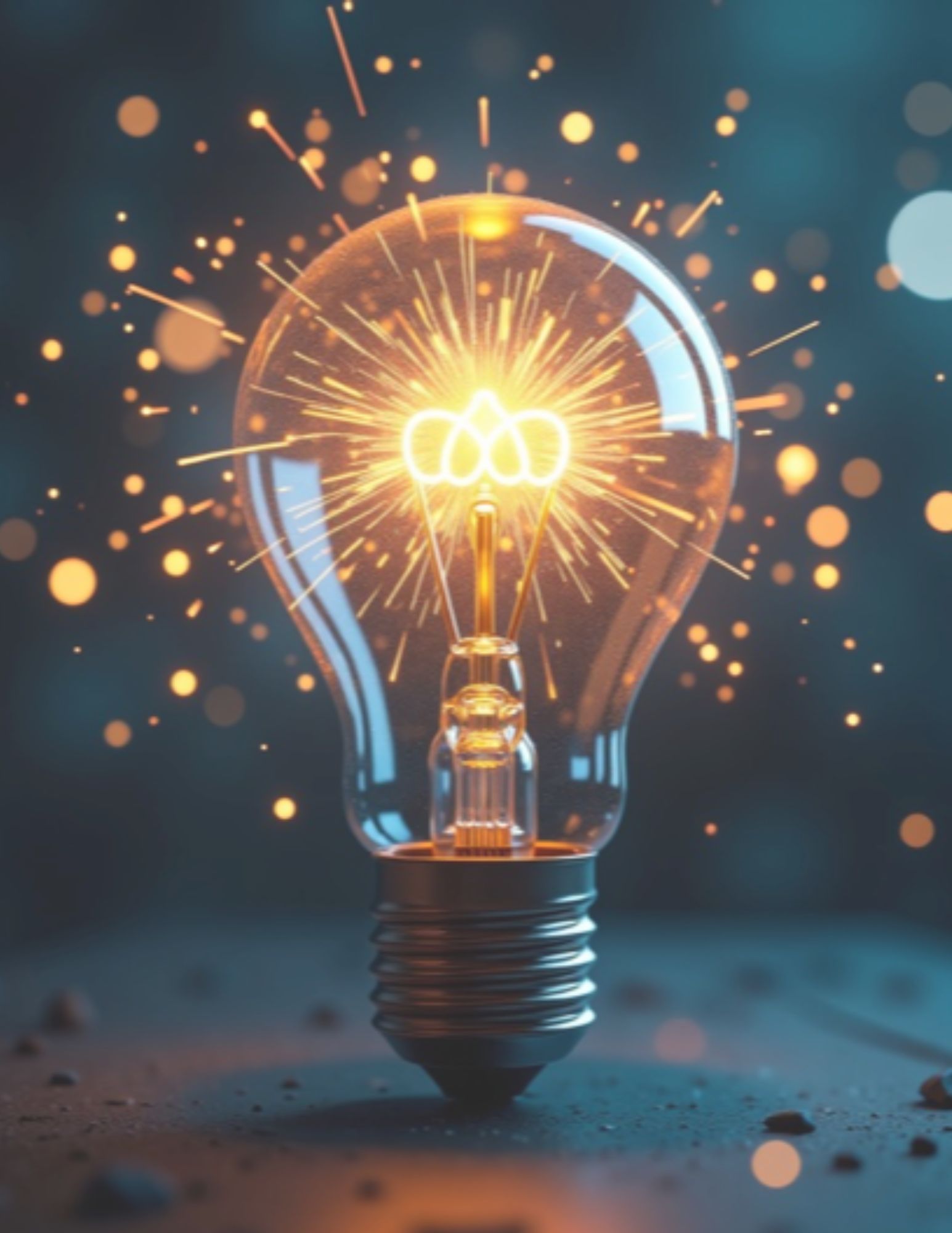 Light bulb illuminating a dark space