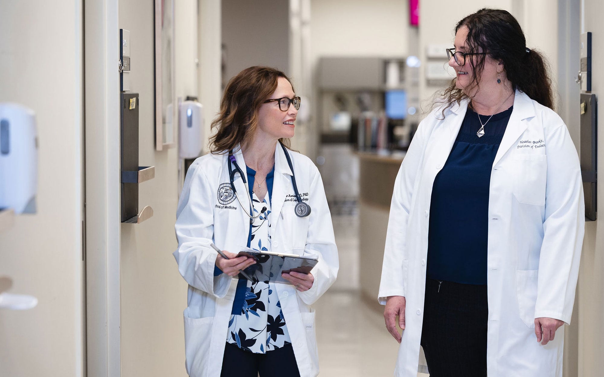 Physicians collaborating in a clinical setting