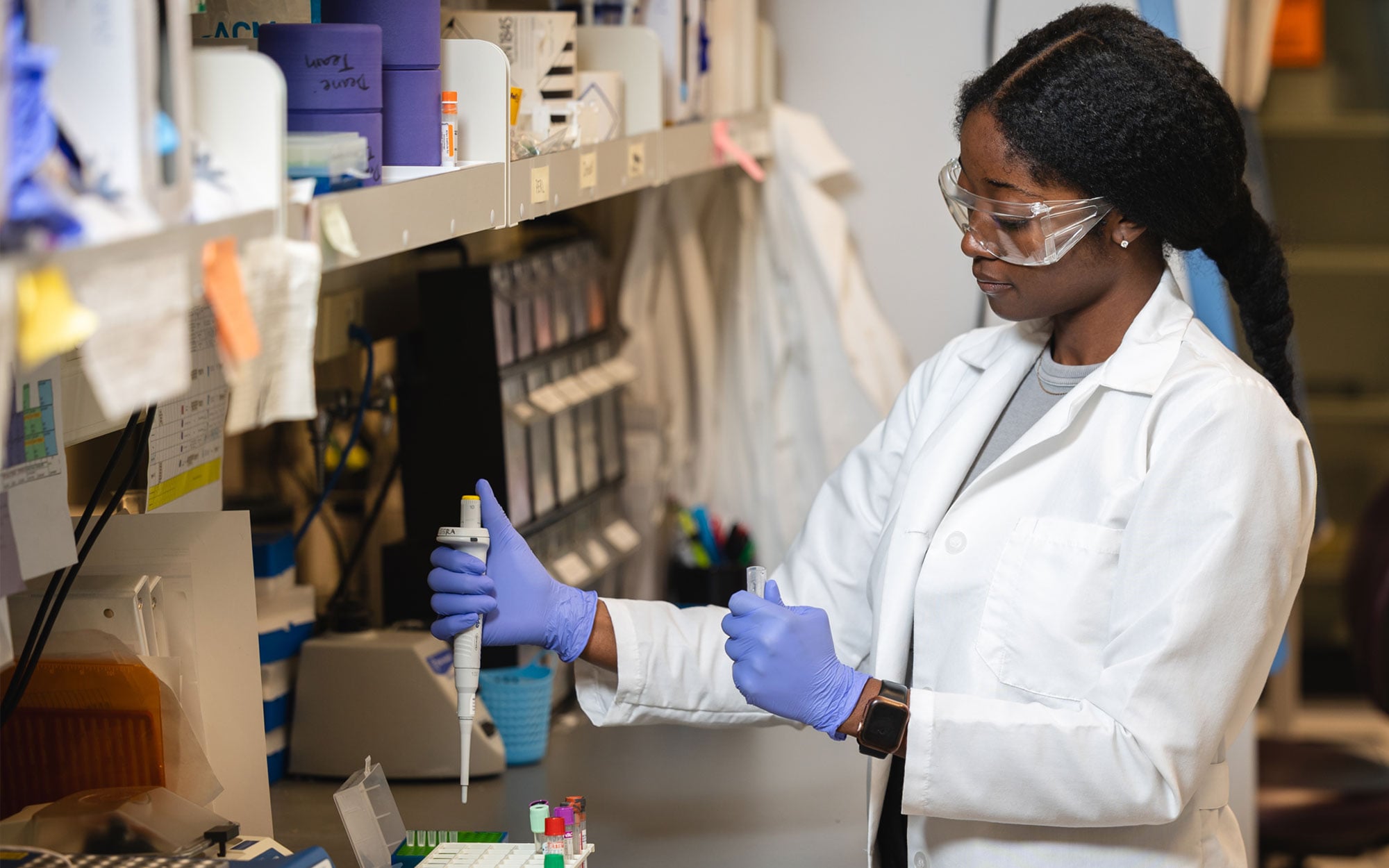 Researcher conducting laboratory work
