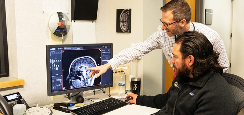 JoshuaGowinPhDassistantprofessorofradiologyandJustinJuveraseniorprofessionalresearchassistantandMRImanager