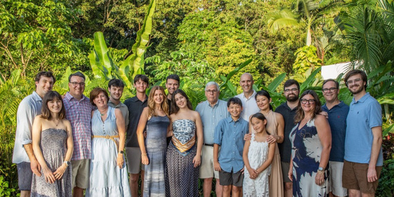 Dr. Krugman, his children, and grandchildren gathered in Costa Rica