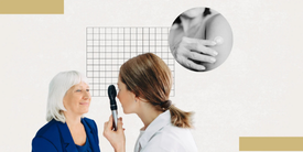 A woman getting an eye exam Investigating How Menopausal Hormone Therapy May Impact AMD