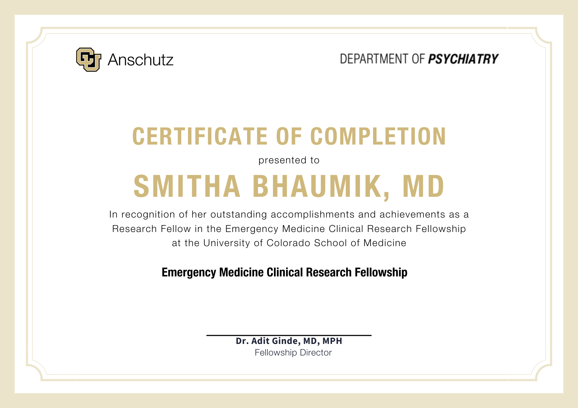 Certificate of Completion