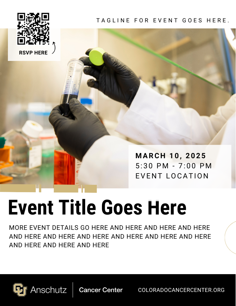 black white and gold sample flyer for cancer center - version 2