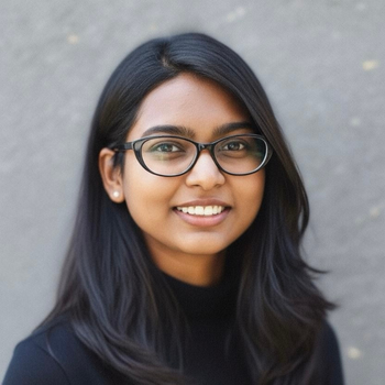 Woman with glasses and dark brow blowout