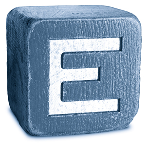 Letter E (wooden block)