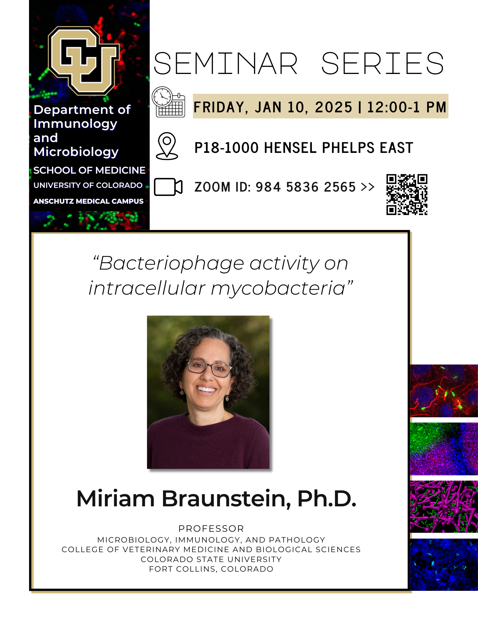 Flyer for Dept Immu Micro Seminar Guest on 1-10-25