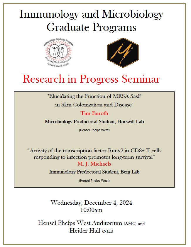 Flyer of Research in Progress on 12-4-24