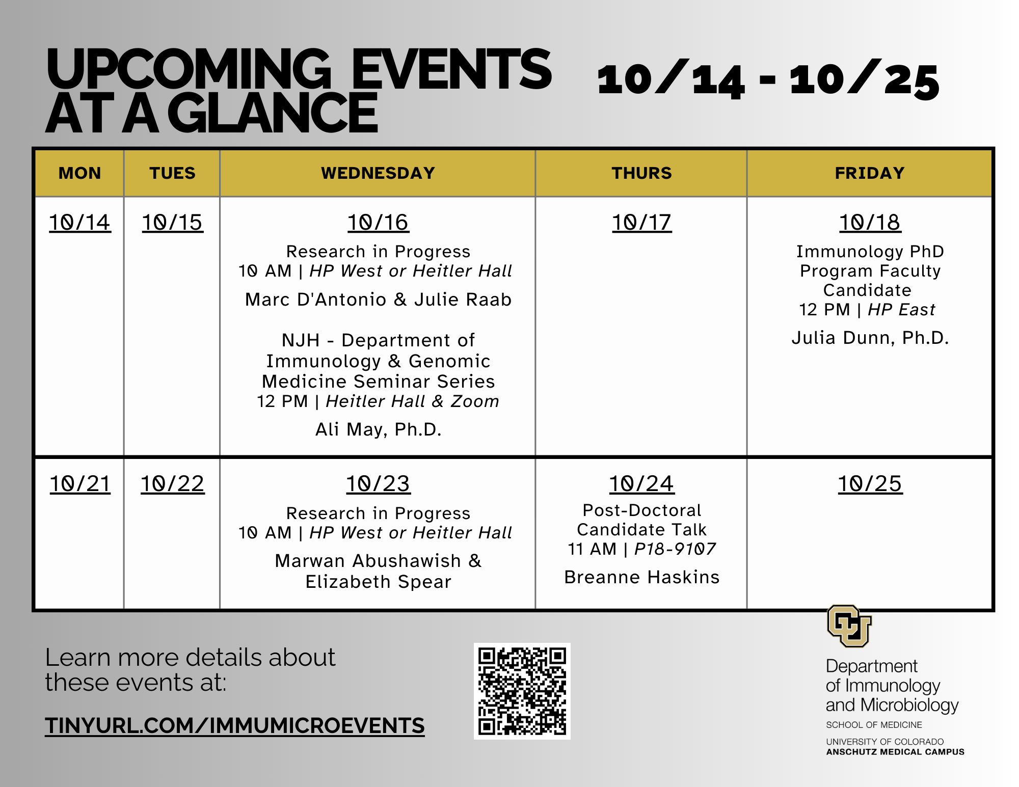 Eventsataglancefor10-14-10-24