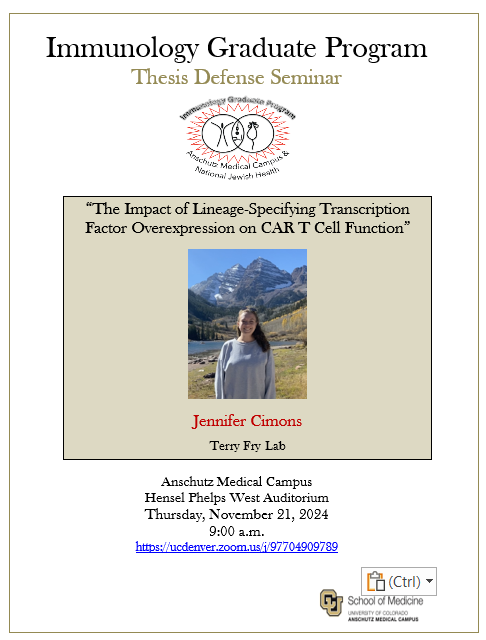 ImmuGraduateProgramsThesisDefense-JenniferCimons