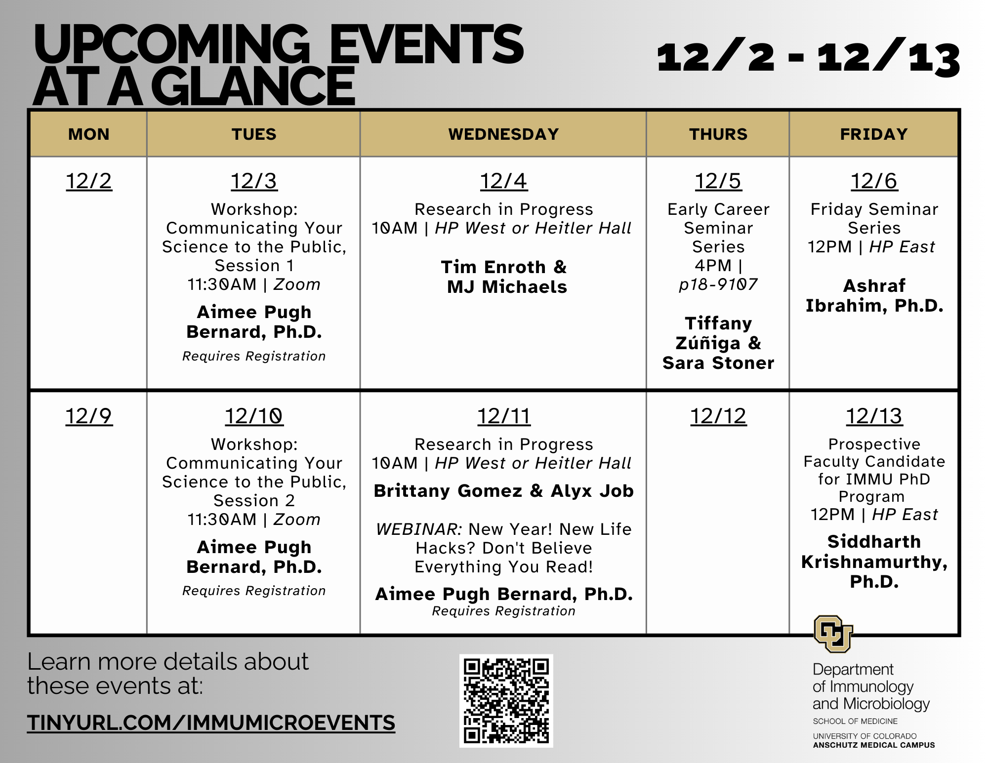 EventsataGlancefor12-2through12-13