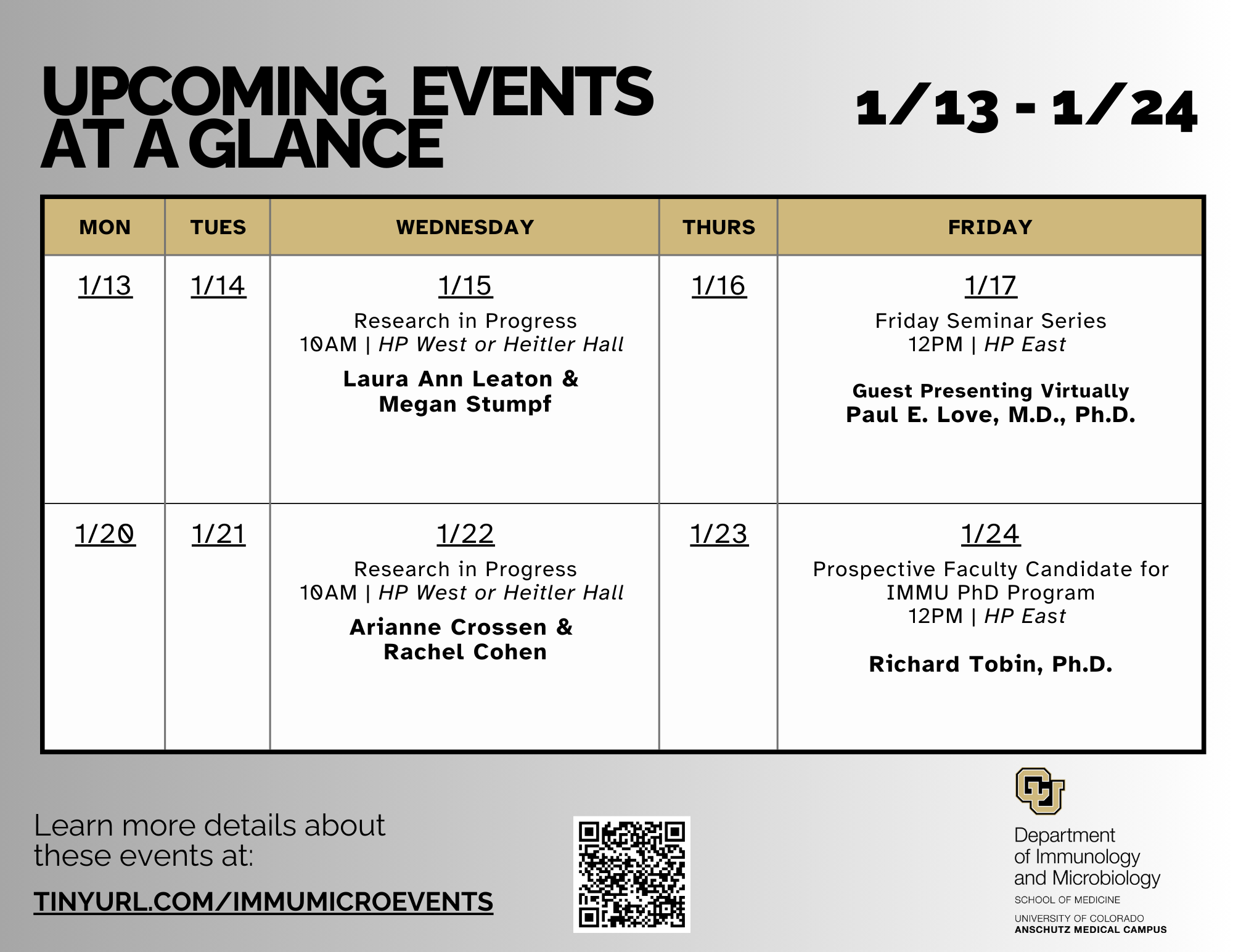 EventsataGlancefor1-13through1-24