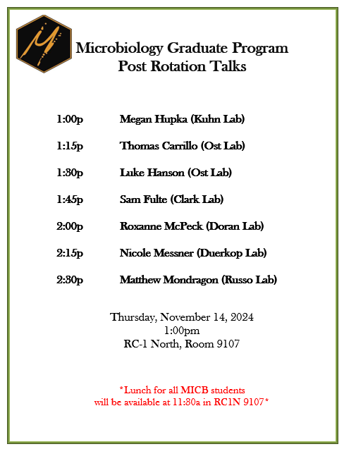 MicrobiologyGraduateProgram111424PostRotationTalkFLyer